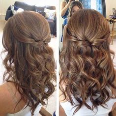 Wedding Hairstyles Thin Hair, Curled Prom Hair, Prom Hair Medium, Wedding Hairstyles For Medium Hair, Wedding Hairstyles Medium Length, Vlasové Trendy, Hair Done, Wedding Hairstyles Half Up Half Down, Wedding Hair Down