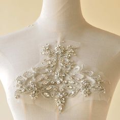 "Rhinestone Applique Shoulder Accessories Sleeve Diamante Lace Patch sewing on Bridal Wedding Ball Dress Gown (SAP1450) Size: 21 cm x18 cm (8.2\" x 7\") You can choose 1 piece or 1 pair, more in stock. We offer special discounts for designers and wholesale orders! You can choose a express shipping here: https://www.etsy.com/listing/602095820/express-shipping-charge?ref=shop_home_active_8 Please send us your phone number if you choose express delivery. Any problem, please feel free to contact us. Fitted Wedding Dress With Rhinestones, Silver Rhinestone Wedding Dresses, Shoulder Accessories, Patch Sewing, Beautiful Belts, Rhinestone Appliques, Millinery Hats, Rhinestone Bridal, Fascinator Hats