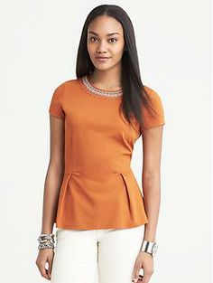 Embellished Peplum Top Ny Style, Top Banana, Banana Republic Women, Peplum Blouse, Peplum Hem, Tailored Shirts, Women Shirts Blouse, Modern Outfits, Classy Women