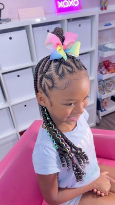 Instagram Medium Large Knotless, Cute Hairstyles For Black Kids, 31st Party, Freestyle Cornrows, Kids Crochet Hairstyles, Black Baby Girl Hairstyles, Classic Ponytail, Children Hairstyles, Large Knotless