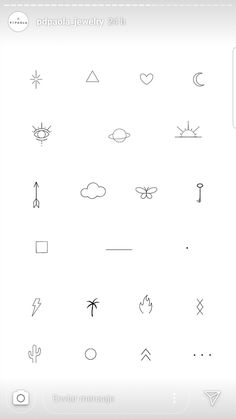 an image of various symbols on a cell phone screen, with the caption's name below it