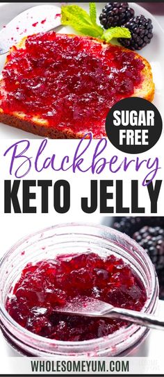 Sugar-Free Keto Blackberry Jelly Recipe Keto Jams And Jellies, Sugar Free Blackberry Jelly Recipe, Sugar Free Jelly Recipes For Canning, Keto Jelly Recipes, Keto Blackberry Recipes, Keto Preserves, Healthy Jelly Recipes