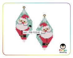 two christmas ornaments with santa claus on them