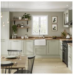 the kitchen is clean and ready to be used for dinner or lunchtime, as well as other things that can be seen in the dining room