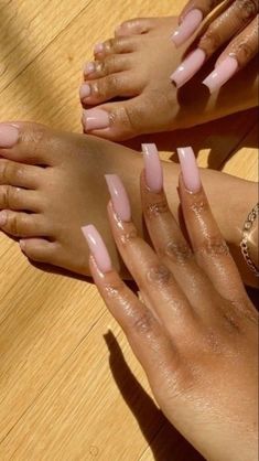 Pink Color Acrylic Nails, Nails That Match Everything, Matching Nail And Toe Sets, Matching Nails And Toes, Acrylic Toe Nails, Short Square Acrylic Nails, Exotic Nails, Long Acrylic Nails Coffin, Long Square Acrylic Nails