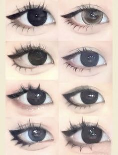 Makeup mắt xinh ✨🌹 Enlarging Eye Makeup, Short Black Hair Characters Halloween, Douyin Eyes Drawing, Kokomi Eye Makeup, Mollycore Outfits, Make Ip Ideas, Asian Fishing Makeup Example, Star Y2k Pfp, Manhwa Poses