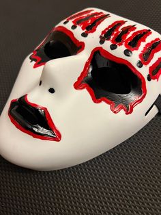 This is one that I make that closely resembles the mask from the clay Version of wait and bleed music video.  Made to order, wait time should be around 2- 10 days depending on that week. Hope you love them as much as I do making them! Joey Jordison, The Mask, Music Video, 10 Days, Etsy Seller, Mask, Paper Party Supplies, Party Supplies, Music Clothes