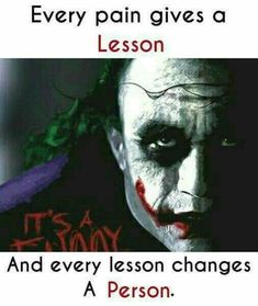 an image of a joker saying it's a lesson