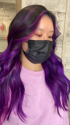 Purple Peekaboo Hair, Purple Hair Ideas, Hair Ideas For Women, Peekaboo Hair Colors, Purple Hair Highlights, Light Purple Hair, Dyed Hair Purple, Color Streaks, Hair Color Underneath