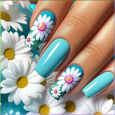 Get inspired by these stunning spring nail designs! From vibrant floral patterns to pastel ombre gradients, these acrylic nail designs are perfect for the season. Elevate your manicure game and embrace the blooming colors of spring with these eye-catching nail art ideas. Whether you prefer a minimalistic look or bold and intricate designs, this collection has something for everyone. Don't miss out on the latest trends in nail art - start pinning now! Nailart Summer, Birthday Nail Designs, Pink Nail Art Designs, Simple Spring Nails, Pastel Ombre, Chic Nail Art, Daisy Nails