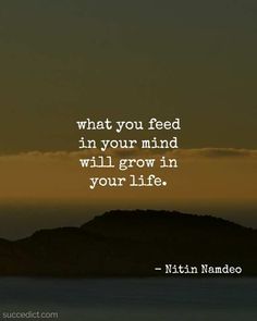 a quote about what you feed in your mind will grow in your life by nitin namdo