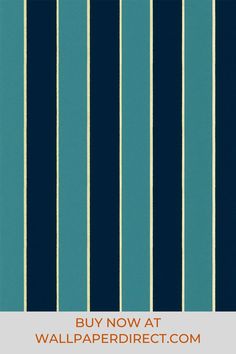 blue and white striped wallpaper with the words buy now at wallpaper direct