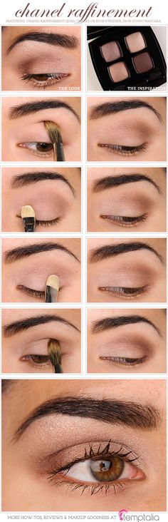 Chanel Raffinement Eyeshadow Quad, I have very close approximations in my UD naked palettes Eyeshadow Brown, Natural Eye Makeup Tutorial, Cool Makeup, Dag Make Up, Alat Makeup, Natural Everyday Makeup, Applying Eye Makeup, Smink Inspiration