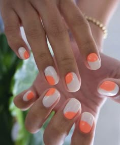 Two Tone Nail Ideas, Short Neon Nails, Colorblock Nails, Simple Nail Art Summer, Spring Nails Art Designs, Do It Yourself Nails, Spring Nails Art, Spring Nails 2023, Easter Nail