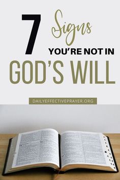 an open book with the title 7 signs you're not in god's will