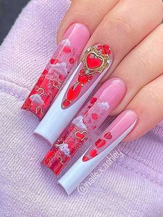 Nail the perfect look this Valentines Day with our collection of 2024 nail trends! Explore beautiful Valentines nails, short acrylic nails, and almond nails that showcase your individuality. Don't forget to check out our birthday nails for extra glam! 💖💅 #TrendyNails #NailInspo Angel Acrylic Nails, Magical Nails, Valentines Day Nails, French Acrylic Nails, Long Acrylic