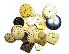 I have been collecting watch dials for years so I have quite a variety. This is a sample lot and you can choose how many you would like from the drop down menu before placing your order. The faces are from old mechanical watches and some date back to the 1920s! Use these for your art projects, scrap-booking, steampunk designs, jewelry making or watch repairs. The ruler that is pictured is not included :) I ship internationally but will only ship the item First Class mail, which may cause deliver Steampunk Pocket Watch, Watch Gears, Watch Dial, Watch Repair, Steampunk Design, Clock Face, Electronics Projects, Watch Faces, Art Sculpture