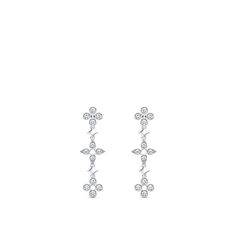 LOUIS VUITTON® - Dentelle One Row Earrings, White Gold And Diamonds - Grey Louis Vuitton Earrings, Tiaras Jewellery, Earrings White Gold, Louis Vuitton Store, Louis Vuitton Jewelry, Diamond Jewelry Designs, Designer Fashion Jewelry, Earrings White, Fashion Jewelry Earrings