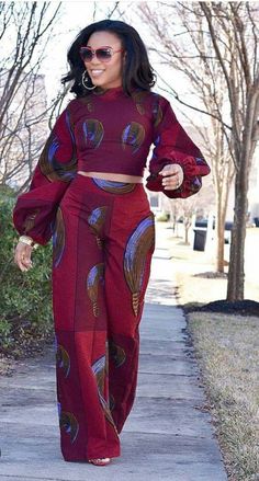 Pant Suit For Women, Chitenge Outfits, Ankara Crop Top, African Pants, African Print Pants, Pant Suits For Women, African Print Tops