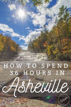 the words how to spend 3 hours in nashville, tennessee with fall foliage and blue sky