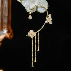 No piercings are required. 💎 Materials: 14k Gold Electroplated - more durable than regular platings Cubic Zirconia Ear Cuff Earings, Floral Butterfly, Butterfly Flower, Ear Cuffs, Butterfly Flowers, Earring Necklace, Ring Necklace, Artisan Jewelry, Ear Piercings