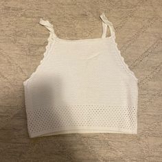 Aritzia Wilfred - White Crochet Top. Never Worn! Size L White Fitted Crochet Crop Top, Aritzia Cross Top, Aritzia Knit Top, Aritzia Soloist Top, Aritzia Sweaters & Cardigans, White Crochet Top, Aritzia Wilfred, White Crochet, Crochet Top