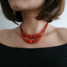 < Orange coral necklace > This product made according to the model of authentic traditional Ukrainian jewelry. The coral is modern, the design is vintage. Like 99% of the coral on the market these days, this coral has been dyed. I use bamboo coral which is not endangered or threatened in any way, unlike natural pink or red coral (the production of which is forbidden almost everywhere in the world). Bamboo coral doesn't mean it's not organic. Every bead of it has a distinctive and beautiful Cheap Orange Beaded Necklaces With Round Beads, Cheap Coral Bohemian Jewelry, Cheap Red Traditional Beaded Necklace, Cheap Orange Necklaces With Round Beads, Cheap Bohemian Coral Jewelry, Cheap Trendy Coral Jewelry, Beaded Coral Necklace Pattern, Small Coral Beads Gold Necklace Indian, Cheap Coral Beaded Necklaces With Round Beads