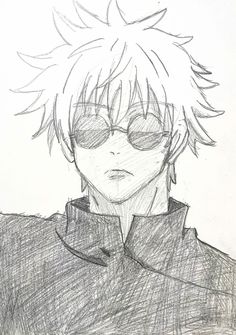 a drawing of a person with glasses on