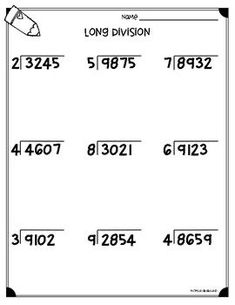 the long division worksheet for students to practice their numbers and subtractions