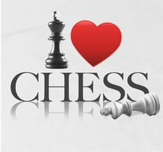 the word i love chess with a heart on it