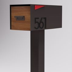 Malone Post Mount Mailbox | Modern Aspect Modern Mailbox Post, Mid Century Mailbox, Address Signs For Yard, Custom Mailbox, Front Door Hardware, Custom Mailboxes, Mailbox Posts, Modern Mailbox, Mailbox Post