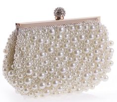 Ladies Pearl Evening Clutch Bag Wedding Handbag Purse Dinner Party Prom Bridal 1. MATERIAL --- This women clutch bag made of polyester with fashion pearl outside. 2. DIMENSION --- The evening clutch bag size is about 4.33*1.96*7.48inch(11*5*19cm), Weight 0.4kg. 3. CAPACITY --- This evening bag has big main pocket. It has enough space for whatever essentials they might need. At the very least, a phone, keys, ID and credit card, small containers of makeup and cash should be on the list. 4. CARRYING OPTIONS --- You can hold this Evening Bag in your hand or you can also use it as a shoulder bag with the chains coming with the bag. 5. APPLICATION --- Suitable for weddings bridal, parties, prom, night out, shopping, dinner and other formal occasions and so on. Bride Handbag, Pearl Clutch, Wedding Handbag, Bridal Handbags, Clutch Bag Wedding, Bridal Purse, Party Handbags, Beaded Evening Bags