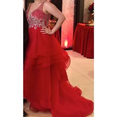 Red Dress Size 8 Short In Front Long In Back Fits True To Size Lady In Red, Red Dress, Colorful Dresses, Prom Dresses, Prom, Womens Dresses, Red, Dresses, Women Shopping