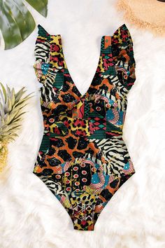 Averie US Bohemian Printed Patterned Swimwear, Retro One Piece, Nature Texture, Vintage Floral Top, Beach Balls, International Clothing, Printed Jumpsuit, Swimwear Fashion, Quality Fashion