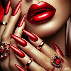 Perfect Lips Aesthetic, Red Nail Art Elegant, Makeup Space, Lips Painting, Manicured Nails, Burgundy Lipstick, Classic Glamour, Beauty Posters, Radiant Red