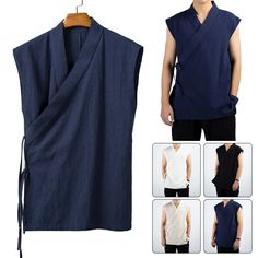 Men Summer Cotton Linen Vest Sleeveless Vest Top Shirt Chinese Style Hanfu M-4XL | eBay Man Vest, Linen Vest, Ebay Business, Chinese Traditional Clothing, Men Fashion Casual Shirts, Guys Clothing Styles, African Men Fashion, Mens Fashion Casual Outfits, Men Summer