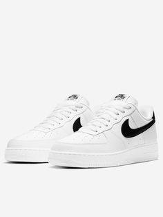 Grained leather upper   Lace-up closure  Rubber sole   Size & Fit: Fit regular Zapatillas Nike Air Force, White Nike Shoes, Nike Air Force 1 07, Mens Nike Shoes, Nike Air Force 1 Low, Mens Nike Air, Air Force Ones, Air Force 1 Low, Nike Sneakers