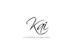 the word kaj written in cursive handwriting