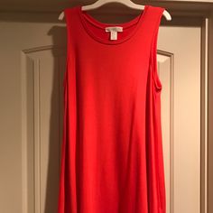 Orange/Coral Swing Dress Nwot Flowy Sleeveless Mini Dress For Fall, Swing Dress, Forever 21, Coral, Colorful Dresses, Womens Sizes, Orange, Womens Dresses, Dresses