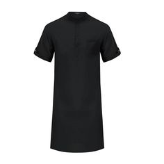 Mens kaftan design in loose fit, casual henley neck, short sleeve, roll-up sleeve, solid color, side split design making you feel less restrictive. Kaftan Design, Men Kaftan, Mens Henley, Mens Linen, Collar Tshirt, Roll Up Sleeves, Long Sleeve Polo, Womens Loungewear, Golf Shirts