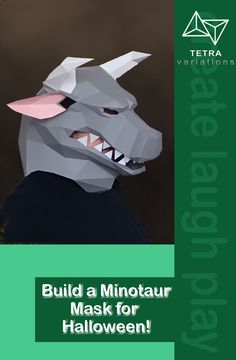 Paper minotaur or bull mask Bull Mask, Mask Papercraft, Pdf Pattern, Make Your Own