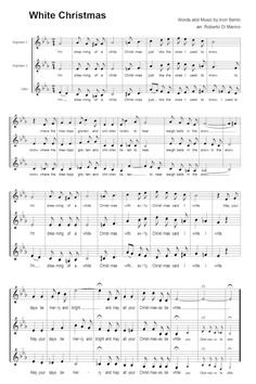 sheet music with the words white christmas