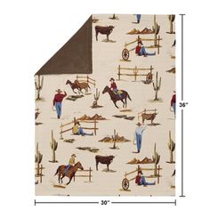 an image of a cowboy themed blanket