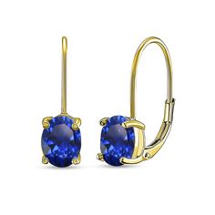 PRICES MAY VARY. Sapphire Earrings - Add that final touch with these beautiful leverback earrings for women and teen girls. These stunning earrings feature two luminous 8x6mm oval created blue sapphire gemstones. Blue Earrings for Women - The earrings are crafted of fine yellow gold flashed sterling silver and are secured by lever-backs. CARE - Keep from water cosmetics & chemical product. Clean with microfiber cloth PACKAGING - Jewelry packaged with a nice pouch ready for gifting. Gemstone Earr Royal Blue Dress Accessories, Blue Dress Accessories, Packaging Jewelry, Leverback Earrings, Final Touch, Sapphire Earrings, Amethyst Earrings, Stunning Earrings, Gold Drop Earrings