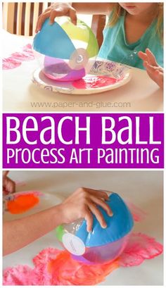 the beach ball process is an easy art project for kids