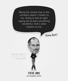 steve jobs quote with speech bubble above it