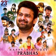 happy birthday prahas movie poster with all the characters and their name on it