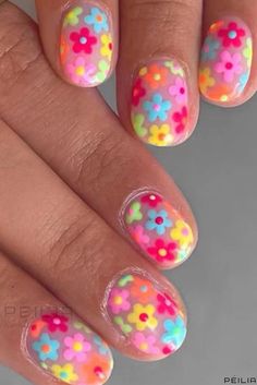 Peilia - Pretty in Pink False Nail Kit for Ladies Cute Flowers, Nails For Kids, Short Nail Designs, Flowers Print, Nail Art Summer, Floral Nails, Nail Kit, Flower Nails