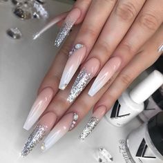 Check out @imanityee ❤️ Pink Nail Art Designs, Pink Nail Art, Gradient Nails, Nail Designs Glitter, Acrylic Nail Art, Baby Boomer, Silver Nails