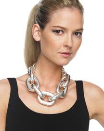 michael kors Big Chain Necklace, Spring Jewelry Trends, Oversized Necklace, Chain Link Necklace Silver, Pillar Holders, Big Jewelry, Style Steal, Spring Jewelry